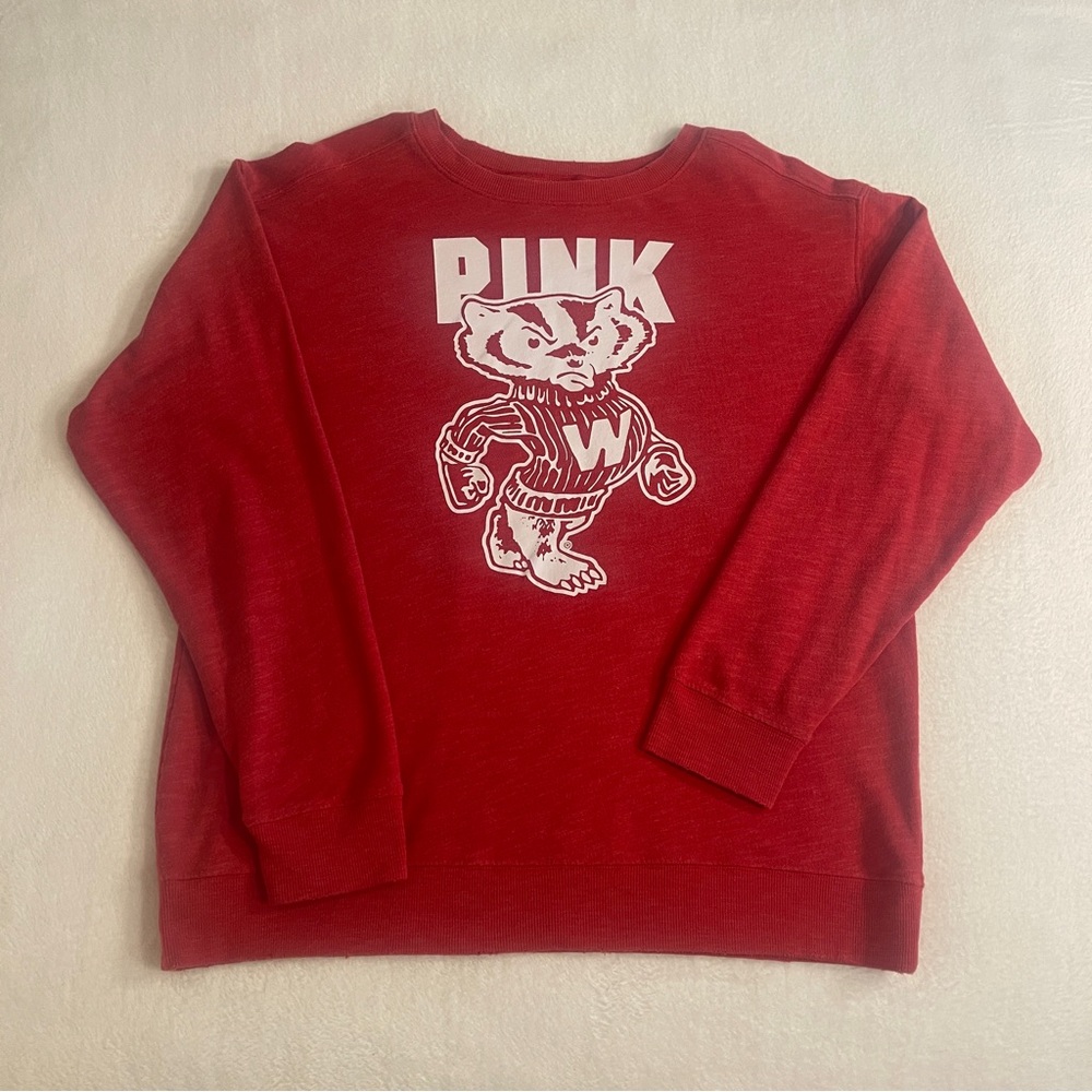 Bucky Badger VS Pink Crew Neck